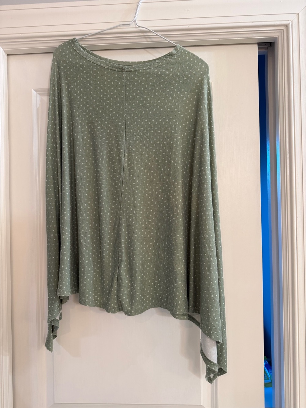 Nursing Soft Green Modal Top with White Cross Print nursing poncho